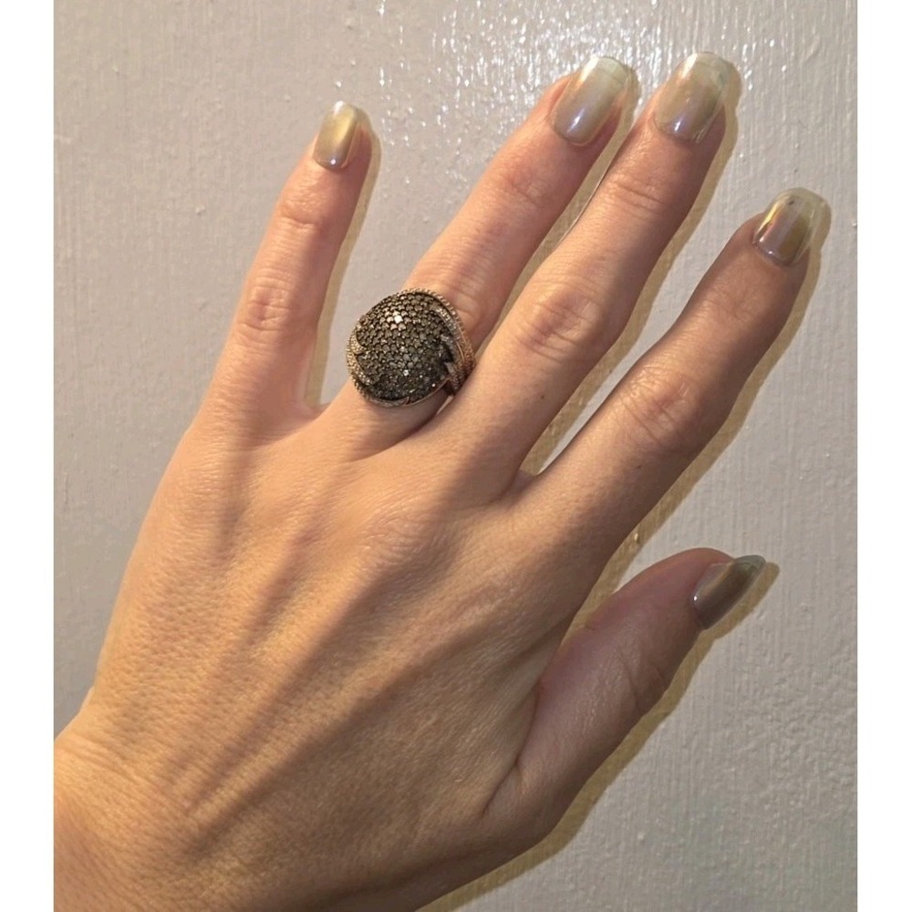 Park Avenue 2.10 White And Mocha Diamond 18k Rose Gold Over Sterling Ring. 7 - Picture 9 of 10